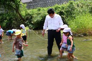 豊岡川しじみ採り