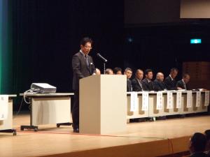 自治組織代表者会議町長演説中